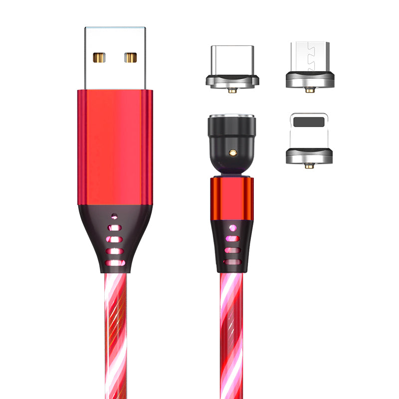 540 Rotate Luminous Magnetic Cable 3A Fast Charging Mobile Phone