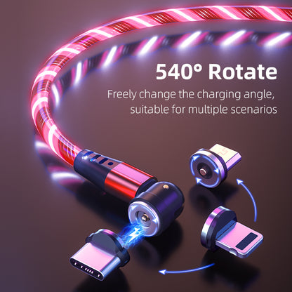 540 Rotate Luminous Magnetic Cable 3A Fast Charging Mobile Phone