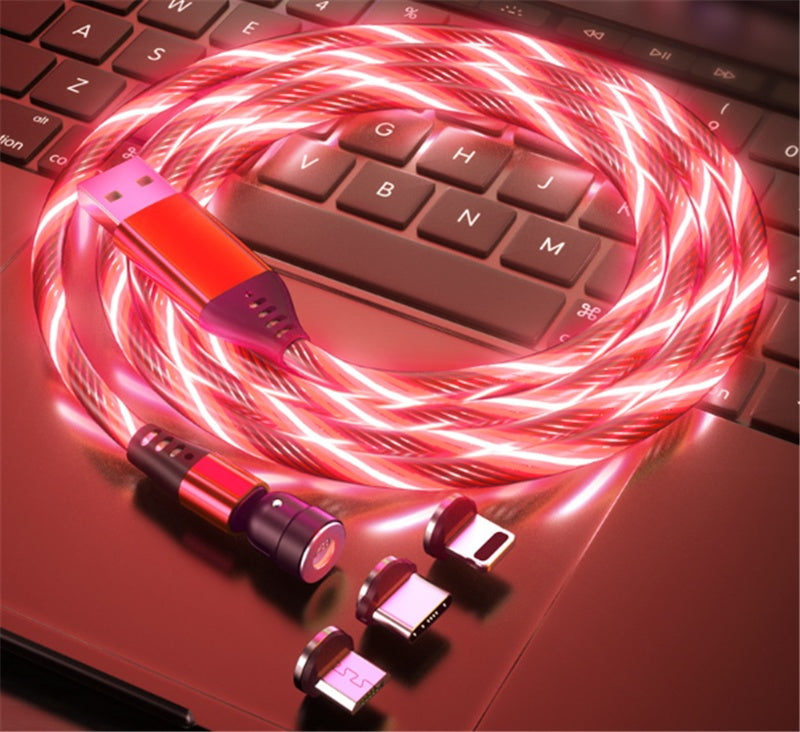 540 Rotate Luminous Magnetic Cable 3A Fast Charging Mobile Phone