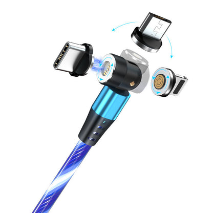 540 Rotate Luminous Magnetic Cable 3A Fast Charging Mobile Phone